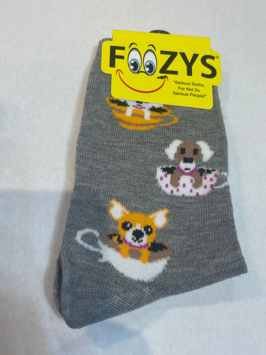 Teacup Puppies Grey Women’s Novelty Socks