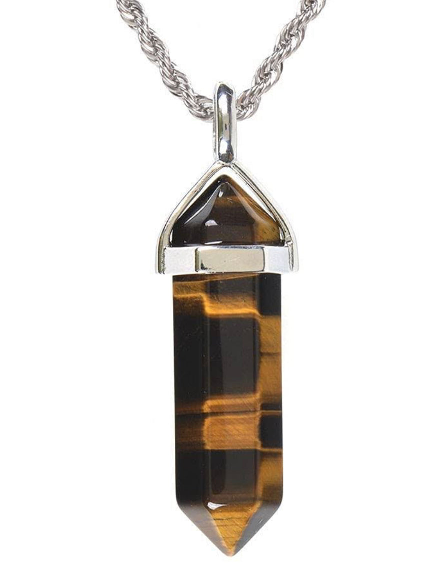Tiger Eye Pendant with Sterling Silver Chain