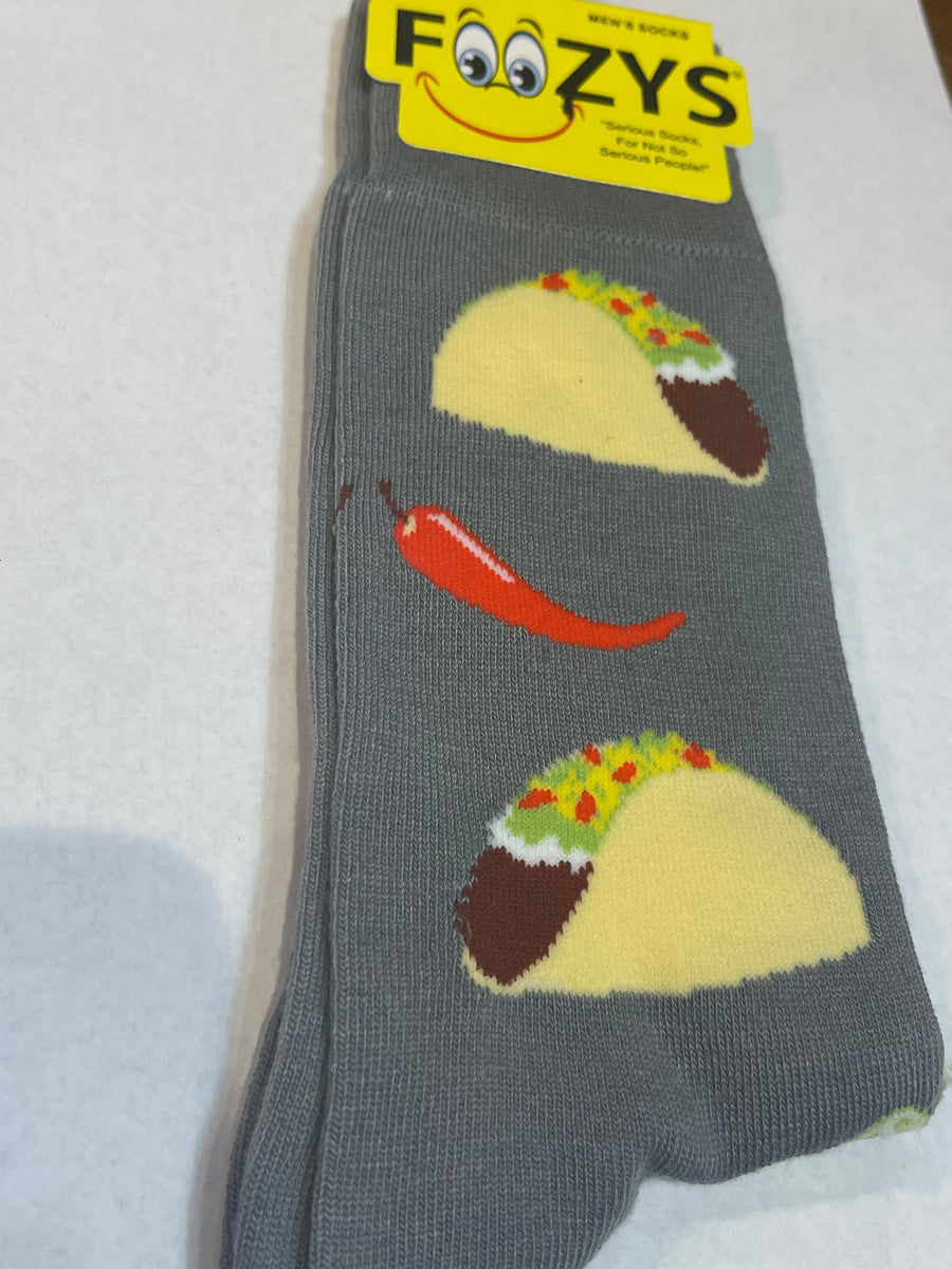 Taco Grey Men’s Novelty Socks