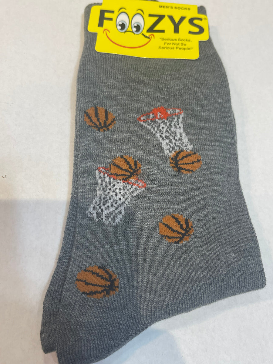 Basketball Grey Men’s Novelty Socks