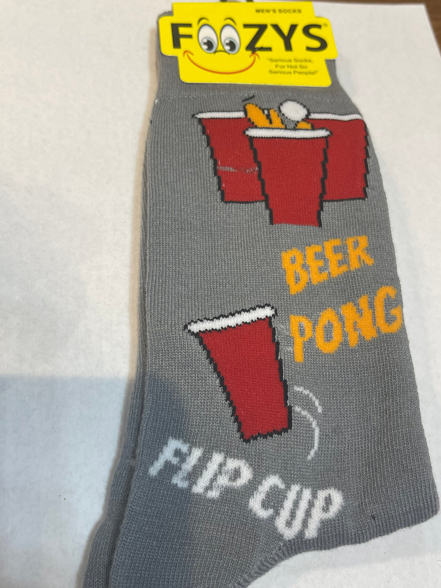 Beer Pong Grey Men’s Novelty Socks