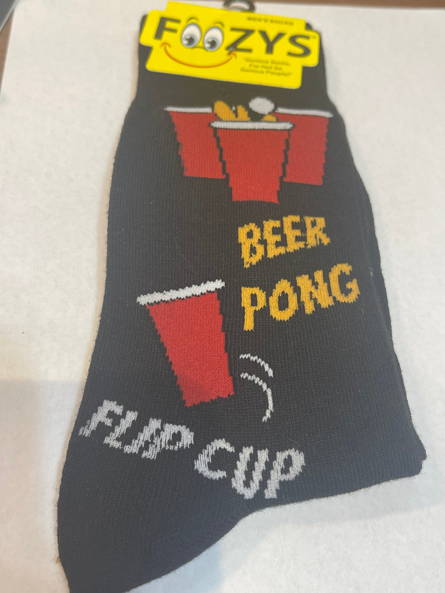 Beer Pong Black Men’s Novelty Socks