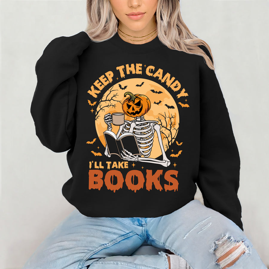 I’ll Take The Books Halloween Crewneck