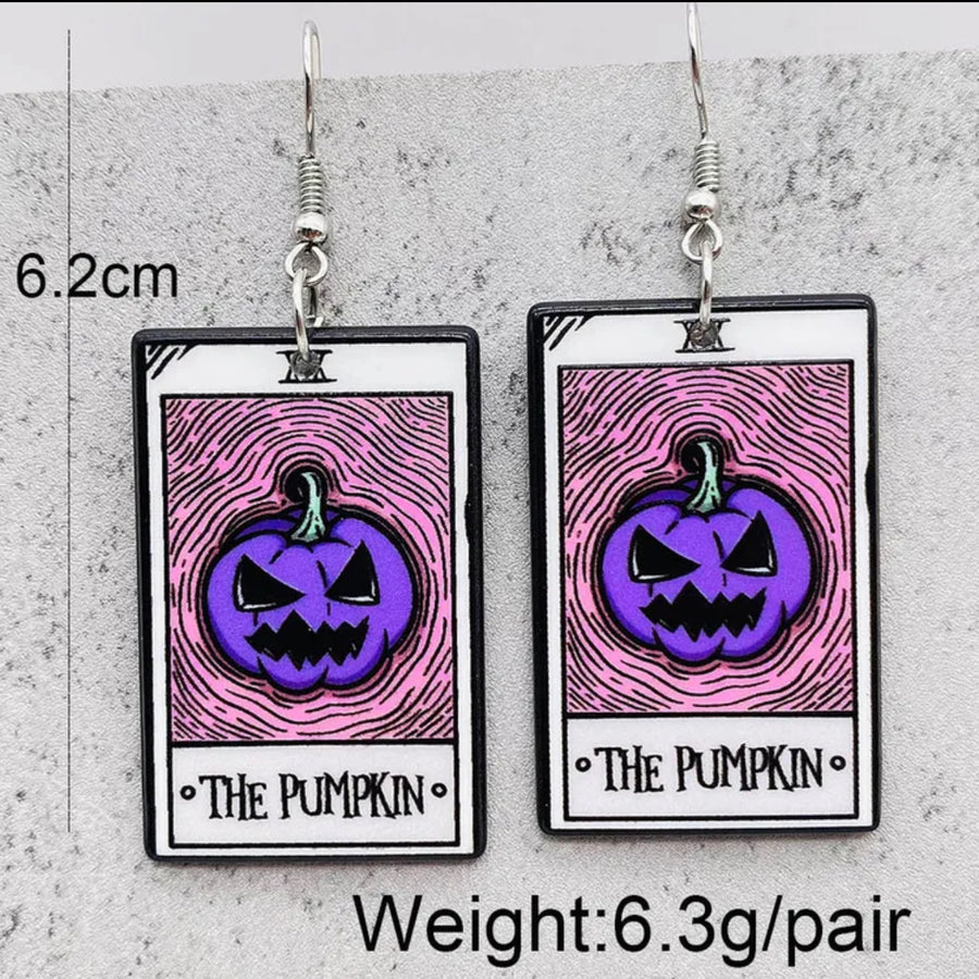 Pumpkin Tarot Halloween Earrings