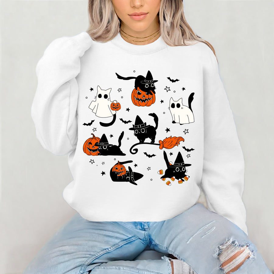 Ghost Kitties Halloween Crewneck