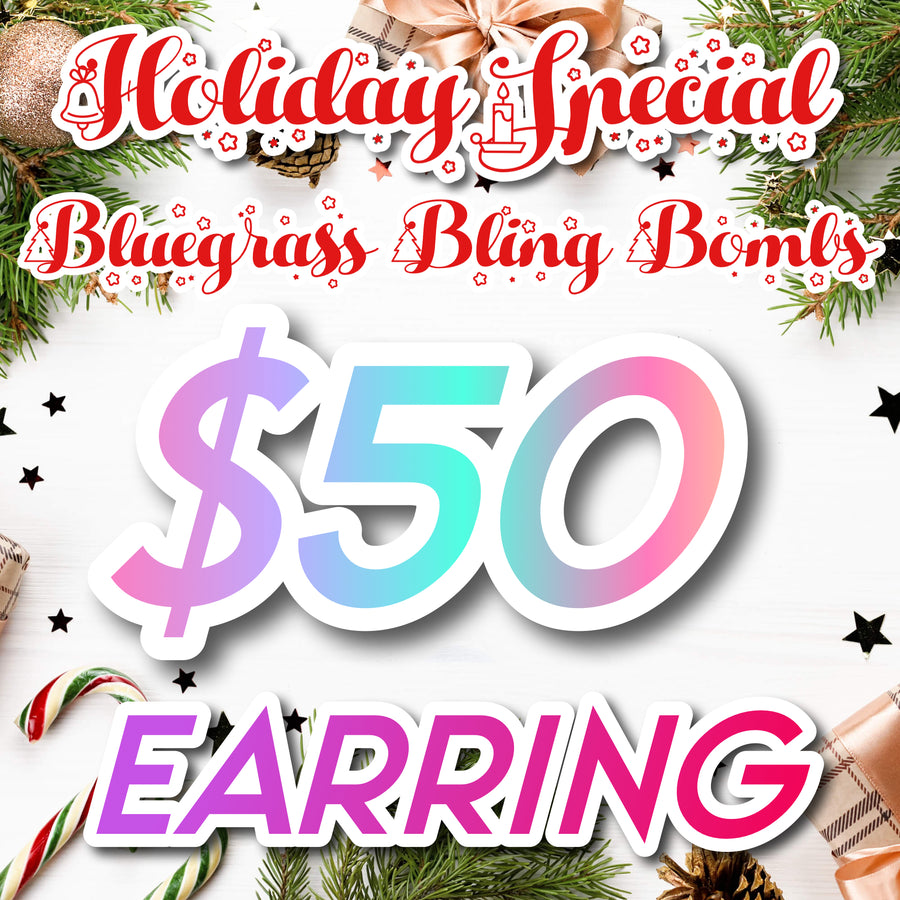 $50 Bling Bomb Earring FINE Jewelry