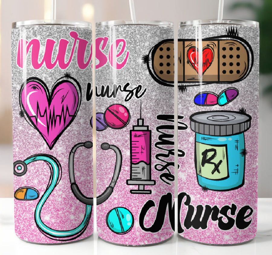 Nurse Glitter 20oz Tumbler