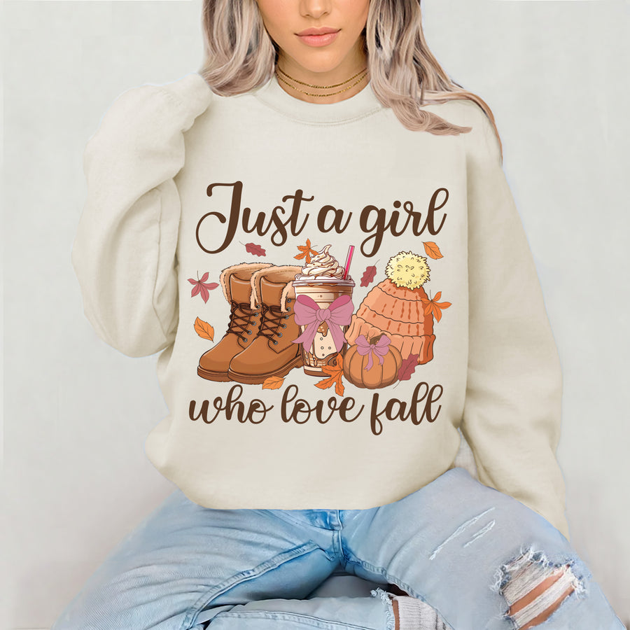 Girl Who Loves Fall Crewneck