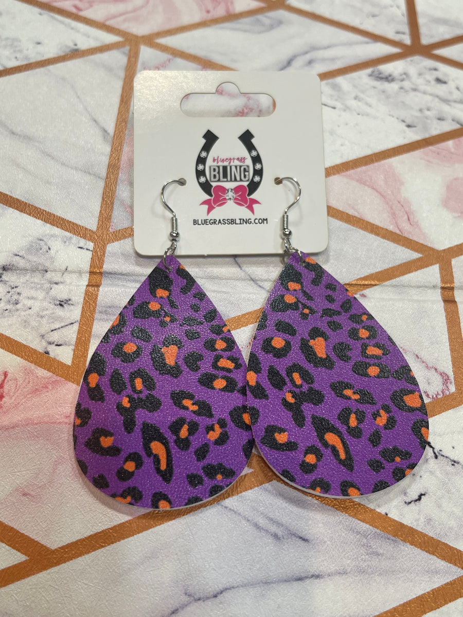 Leopard Purple Earrings (