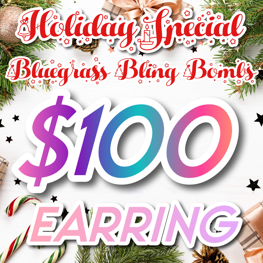 $100 Bling Bomb Earring FINE Jewelry
