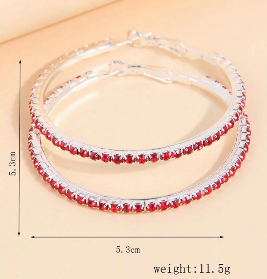 “The Circle of Bling” Red Crystal Earring