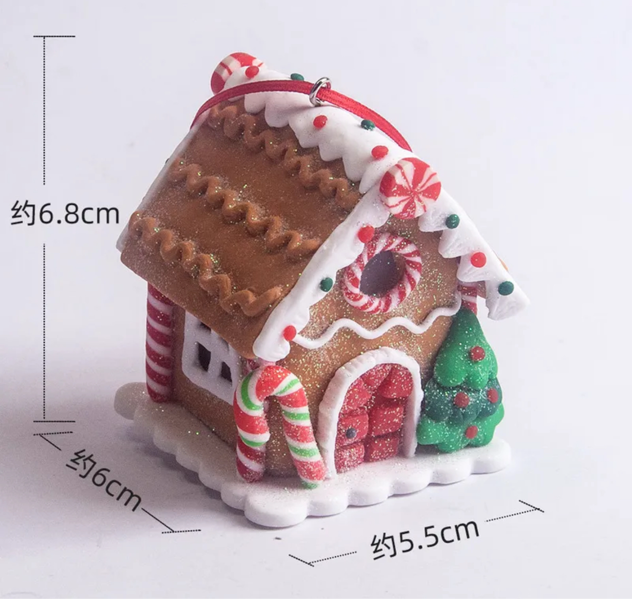 Gingerbread House light up LED Ornament