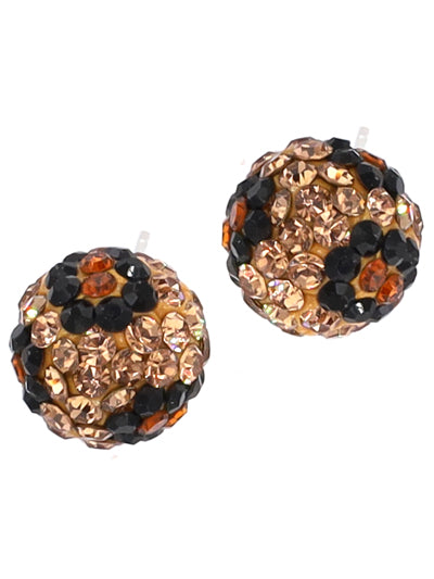 ‘Roaring Sparkle’ Copper Rhinestone Post Earrings