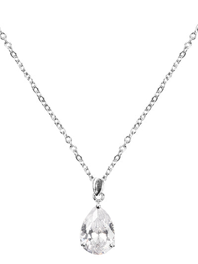 ‘Drop of Sparkle’ White Cubic Zirconium Necklace