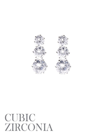 ‘Triple Threat’ Cubic Zirconium Post Earrings