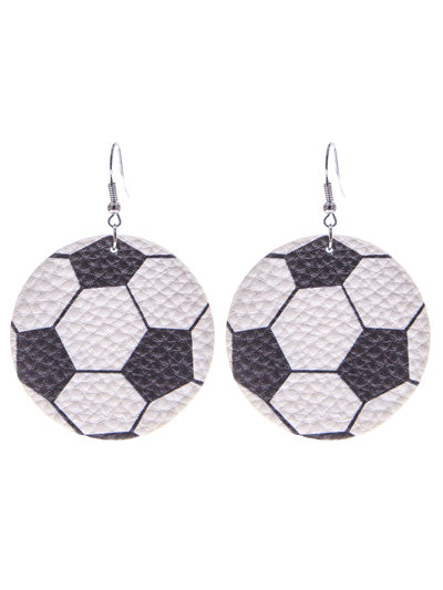 ‘Soccer’ White Earrings