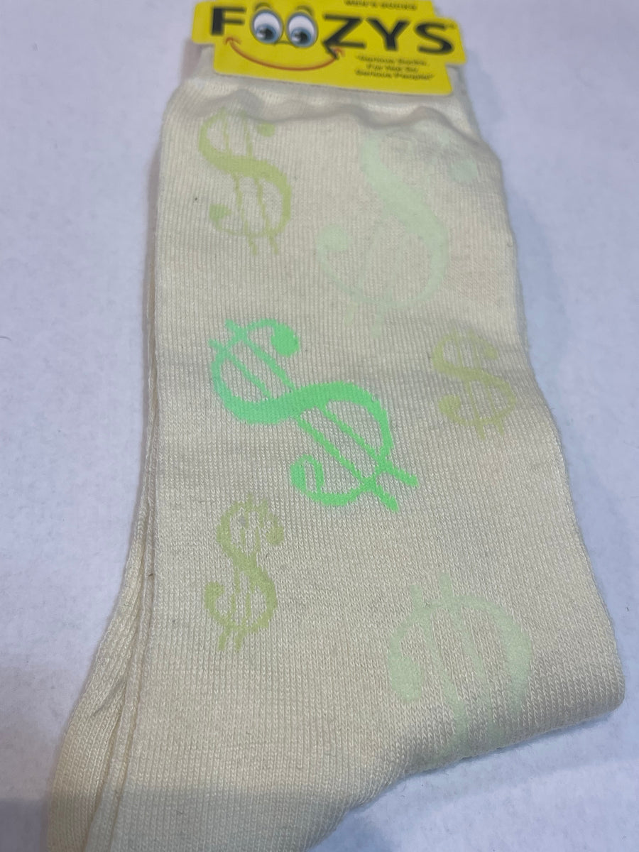 Money White Men’s Novelty Socks