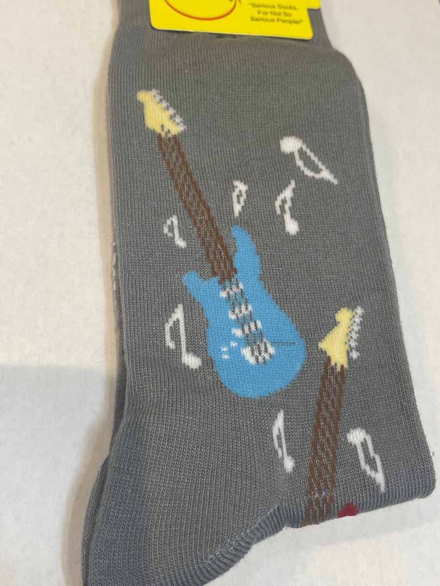 Guitar Grey Men’s Novelty Socks