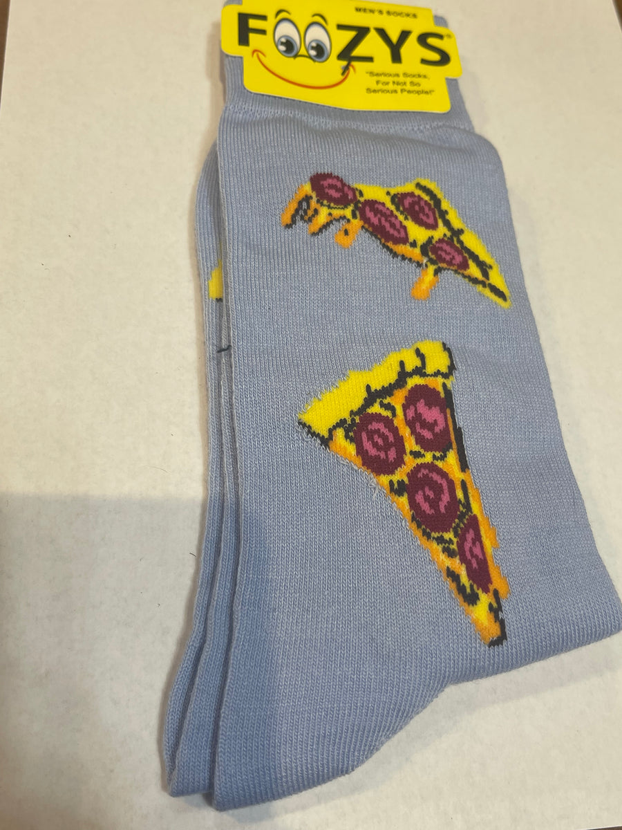 Pizza Blue Men’s Novelty Socks